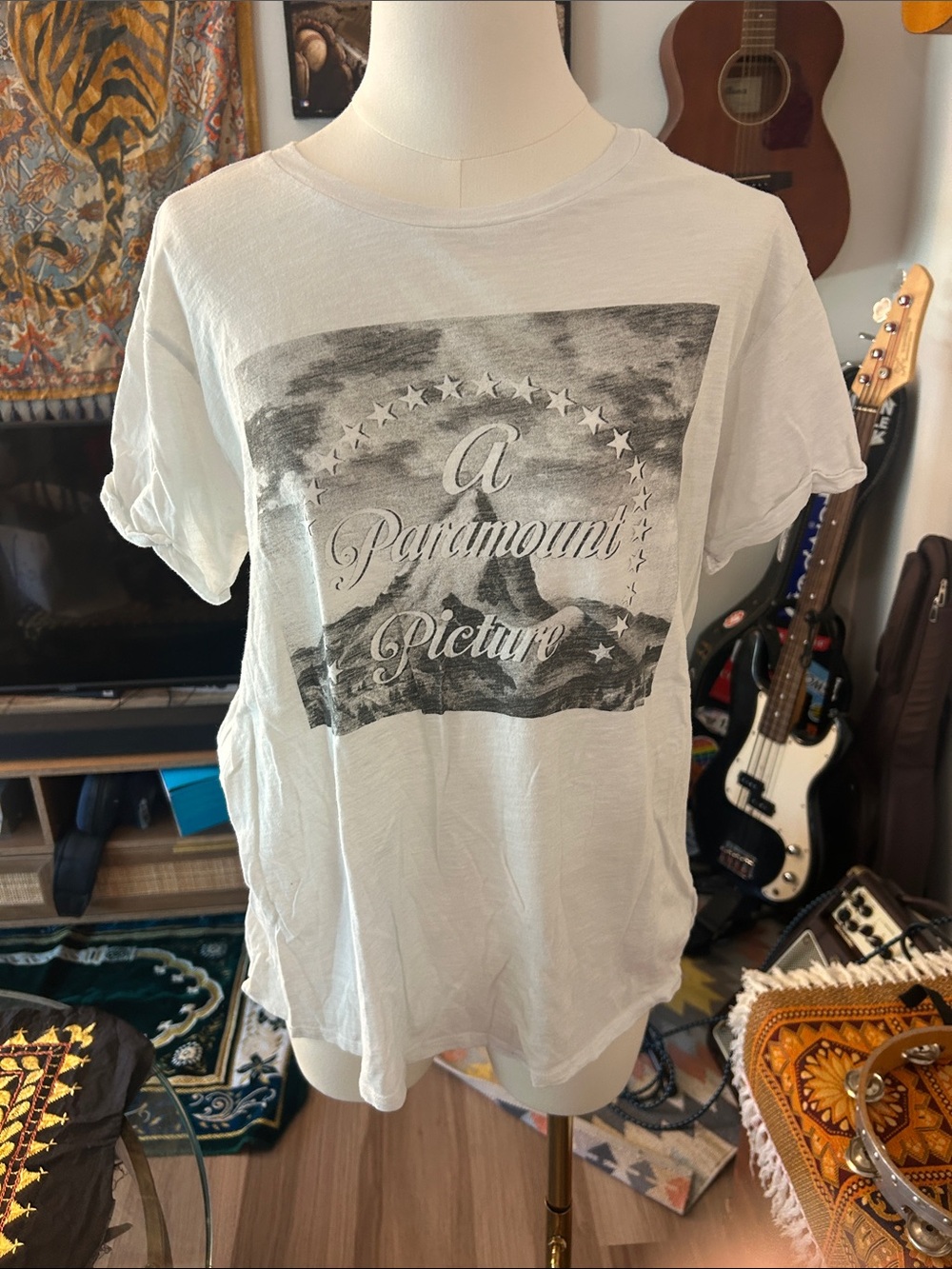 Lucky Brand White Short-Sleeve Lightweight Tee